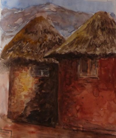 Les petites maisons aquarelle