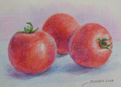 Tomates rouges crayons de couleur